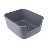 LoopTime Large Cat Litter Box with High Sides,Cat Boxes for Indoor Cats,Cat Litter Pan for Kitty,Litter Box with Low Entry,Easy to Clean,Anti-Splashing (Grey)