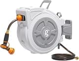 Giraffe Tools Retractable Hose Reel 1/2" x 65 ft Wall Mount Auto Rewind | Garden Hose Reel Heavy Duty,Any Length Lock,Auto Rewind System,180°Swivel Bracket,Easy to Assemble,9-Function Sprayer Nozzle
