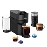 Nespresso Vertuo Pop+ Coffee Machine with Milk Frother, Liquorice Black | Coffee and espresso maker by De'Longhi with compact design. Aeroccino3 frother bundle for hot or cold foam drinks at home.