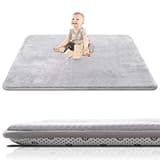 SEPARO Thick Baby Play Mat for Floor,50 x 50 Playpen Mat,Tummy Time Foam Mats,Ultra Soft Support & Plush Feel,Easy Care with Non-Slip Cushioned for Infant,Kids and Toddler Crawling,Grey