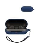 Compatible with Sony WF-C700N True Wireless Noise Cancelling Earphones,Premium Silicone Shockproof Protection Skin Touch Charging Port Accessible, Front LED Visible with Lanyard,Blue.