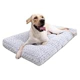 KSIIA Washable Dog Bed Medium Size Dog Crate Bed Plush Pet Mat 35"x23" Gray
