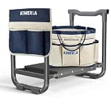 Aimerla Foldable Garden Kneeler Seat Heavy Duty [Upgraded Widened Thick Kneeling Pad] Garden Stool with Large Garden Tool Bags with Pockets - Portable Garden Bench Gardening Gifts for Parents