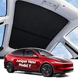 Wigoo Tesla New Model Y Juniper Accessories Sunshade Roof [Never Sag, Nano Ice-Crystal Coatings] Heat Insulation Glass Roof Sun Shade, Accessories for Tesla New Model Y 2025 2026 Launch, Black
