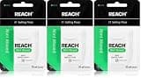 REACH Waxed Dental Floss, Mint, Plaque Remover for Teeth, Shred Resistant, Floss Slides Smoothly, Easy to Use, Waxed, Deep Cleaning Teeth, Oral Care, PFAS Free, for Adults & Kids, 55 yd,(Pack of 3)