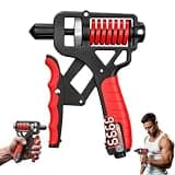 Ergonomic Adjustable H-Grip Hand Trainer Forearm Strengthener, 11-360 Lbs Resistance TPR Non-Slip Handle, LED Counter with Accidental Reset Protection for Therapy Stress Relief