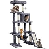 Yaheetech 63in Large Cat Tree for Heavy Cats up to 22lbs, Anti-Wobble Tower with Condo & Hammock, Space-Saving for Indoor Multi-Pet Households, Stops Furniture Scratching