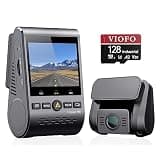 VIOFO A129 Plus Duo 2K 1440P Front & 1080P Rear Dash Cam with Wi-Fi, GPS, Night Vision + 128GB U3 A2 MicroSD Card Bundle for Ultra HD Recording & Reliable Storage