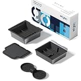 Wigoo Center Console Organizer for Tesla Model Y Juniper (Only Premium & Performance 2025 2026) and All Model 3 Highland Accessories [Double-Layer Storage, Smooth Sliding] 4PCS Black