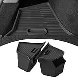 PUOENI New 2025 2026 Model Y Juniper Rear Trunk Storage Bins with Lids 2PCS Refresh Model Y Rear Trunk Storage Box TPE Waterproof Trunk Organizer for Model Y Juniper Interior Accessories