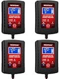 [4-Pack]1.75-Amp Car Battery Charger, 6V and 12V Smart Fully Automatic Battery Charger Maintainer, Trickle Charger, Battery Desulfator for Car, Lawn Mower, Motorcycle, Boat, Marine Lead Acid Batteries