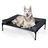 K&H Outdoor Elevated Dog Bed, Bolster Pet Cot, Large 42x30in, Charcoal