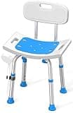 HOMLAND Shower Chair for Inside Shower with Removable Back, 400 lbs Heavy Duty Bath Seat for Bathtub, Safety Bath Stool for Seniors and Disabled, Aluminum Alloy Frame