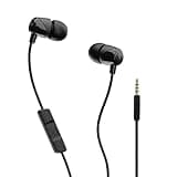 Skullcandy Jib Wired Earbuds with 3.5mm AUX Plug, Noise Isolating Fit, In-Line Microphone Call and Track Control, Convenient for Travel - Black