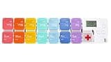 7-Day Pill Organizer with Medicine Reminder Alarm, Cozycabin Weekly Large Vitamin Box Organizer - AM PM Daily Travel Medication Box(Rainbow)