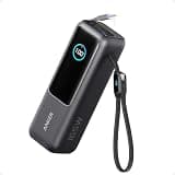 Anker Laptop Power Bank,25,000mAh Portable Charger with 165W Total Output,3 USB-C Ports (100W Max Each),Built-in Retractable Cables,Flight-Ready,for iPhone 17/16 Series,MacBook,Samsung,and More