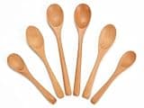 6 Piece Small Wooden Spoons Set - Premium Beech Wood Spoons in 3 Sizes (4.9", 5.9", 7.1") for Honey, Tea, Coffee, Multi-Purpose Mini Teaspoons Utensils for Ice Cream and Soup