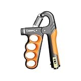 Hiyoga Grip Strength Trainer, Hand Grip Strengthener with Adjustable Resistance 11-220Lbs(5-100KG), Automatic Counter, Ergonomic Design, Forearm Strengthener for Musicians Athletes and Injury Recovery (Orange)