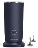 SIMPLETASTE Milk Frother, 4-in-1 Electric Automatic Milk Steamer, Dark Blue | Warm and Cold Foam Maker and Milk Warmer for Latte, Cappuccino, Macchiato, Hot Chocolate