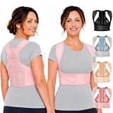 Fit Geno Posture Corrector for Women: Adjustable Lightweight Upper Back Brace for Neck Shoulder & Upper Back Pain Relief - Improve Posture Correct Hunchback Slouching Kyphosis Invisible Under Clothes (M/L Under Bust 32"-45")