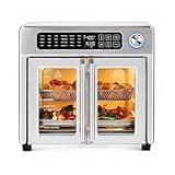 Emeril Lagasse Extra Large French Door Air Fryer Toaster Oven Combo, 24 Cooking Functions and Digital Controls, 7 Accessories Included, Stainless Steel Finish, 26QT Capacity