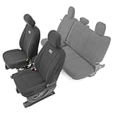 Rough Country Neoprene Seat Covers for 15-22 F-150 |17-22 Super Duty - 91016,Black, Front