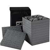 Keltrion 12 Pack Camper/RV Leveling Blocks Suitable for 4 Wheels Interlocking and Anti-Slip Design with Carrying Bag Heavy-Duty for Camper Travel Trailer Grey