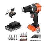 BLACK+DECKER 20V MAX Cordless Brushless ½-in. Drill Driver, 30 Pc. Drill Bit Set and Screwdriver Bit Set, 2Ah Battery and Charger Included, PowerConnect Electric Drill Cordless (BLD782PK30D1)