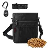 kissleaf Dog Treat Pouch, Magnetic Closure, Dog Clicker- Black | Dog Training Treat Pouch, Large Size, Nylon Material, Magnetic Closure & Clicker, for Walking, Obedience & Outdoor Use