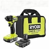 RYOBI ONE+ HP 18V Brushless Cordless Compact 1/4 in. Impact Driver Kit with (2) 1.5 Ah Batteries, Charger and Bag PSBID01K