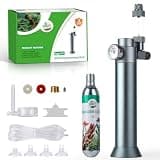 Complete Aquarium CO2 System, Desktop CO2 Regulator with 45g Disposable CO2 Cartridge, Compatible with 5/8" and 3/8" Threaded for Nano Aquariums