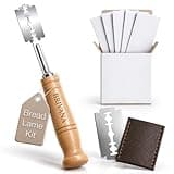 BRIVANA Bread Lame, Sourdough Scoring Tool for Bread Baking, Bread Scoring Tool with Beech Wood Handle, Protective Cover & 5 Replacement Blades