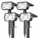 NYMPHY Solar Lights Outdoor Waterproof IP68, 56 LED 3 Lighting Modes Solar Powered Garden Yard Spot Solar Lights for Outside Landscape- 4 Pack (Cool White)