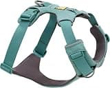 Ruffwear, Front Range Dog Harness, Reflective Soft Padded Everyday Harness with Dual Leash Clips, Adjustable and Lightweight Fit for Training or Walking for All Dogs, River Rock Green, Medium