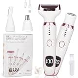 Beanify Electric Razors LED Display for Women Men, 2026 Wet/Dry Lady Electric Shaver,4 in 1 Hair Remover with IPX7 Waterproof,Smooth & Silky Portable Bikini Electric Grooming Set