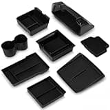 BBTO 8 Pcs Center Console Organizer Compatible with Tesla Model 3 Highland 2025 2026 Accessories Double Layer Center Console Tray Hidden Storage Box Charging Pad Cupholder Interior Storage Accessories