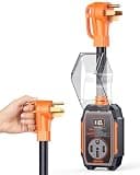 GEARGO 𝟐𝟎𝟐𝟔 Smart RV Surge Protector 50 amp with 20,000J, Auto Shutoff & Reset, Real-time LED Digital Display, IP68 50 amp rv Surge Protector, Full Circuit Analyzer for Travel Trailers