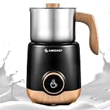 AMZCHEF 8-in-1 Milk Frother and Steamer with 550W IH Induction Heating | 600 ML Detachable Stainless Steel Jug, Automatic Steamer for Hot & Cold Foam, Hot Chocolate & Milk Warmer