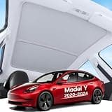 SUMK Sunshade Roof for Tesla Model Y Accessories 2020-2024, Gray, Pair | Graphene Infused Fabric, UPF 50+, No-Sag, OEM-Fit Precision, Heat Insulation, Magnetic Center Design, Glass Roof Sun Shade