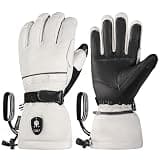 SAVIOR HEAT Heated Gloves for Men Women, EH 8 Pro Electric Leather Ski Gloves for Extreme Cold -5℉, Aero-Grade Aerogel 3M Insulation, 3000mAh Rechargeable Battery Waterproof for Skiers (Large)