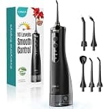 COSLUS ADA Accepted E40 Water Dental Flosser, 10 Pressure Levels, Black Pro