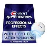 Crest 3D Whitestrips Professional Effects + LED Light – Teeth Whitening Kit, 1 Light + 20 Treatments, Each with 1 Upper/1Lower, 40 Strips – Crest 3DWhite Teeth Whitening Strips
