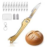Bread Lame, Sourdough Scoring Tool with 10 Razor Blades - Folding & Extractable Bread Scorer Knife for Homemade Bread, Sourdough Slashing, Baking Tools Kit, Includes Protective Cover&Portable keychain