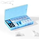 Smart Pill Organizer with Alarm and Light-Up Compartment, 7-Day AM PM