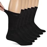 Dr. Scholl's Mens Diabetes & Circulator - 4 6 Pair Packs Non-binding Comfort And Moisture Management Sock, Black, 7-12 US