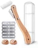 Bake Choice Bread Lame, Sourdough Scoring Tool with Ergonomic Wooden Handle | Adjustable Blade Angle, Blade Protector to Prevent Hand Cuts, Includes Custom Storage Box, 10 Razor Blades, Scoring Booklet