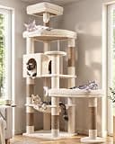 Globlazer 65in Sturdy Cat Tree Tower for Indoor Large Cats, S65, Beige | Large Cat Scratching Tree with Scratching Post, Extra Large Perch for Heavy Cats, Cozy Condo, Big Hammock, Reinforced Base