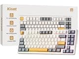 Kisnt KN85 Wireless Mechanical Keyboard, 75% Layout, Bluetooth/2.4GHz/USB-C, Custom RGB Backlit, Hot-Swappable Linear Switch, Creamy Sound for Gaming/Typing (Retro Beige)