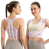 NLNYCT Posture Corrector for Women, Back Brace Posture Corrector, Purple M | Back Posture Corrector Women Dual Vertical Bars, X-Back Design, Upper Back Support, Office, Home