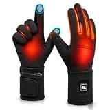 Heated Gloves Liners for Men Women Rechargeable Electric Heated Work Gloves with 3 Heat Settings Touchscreen for Hunting Skiing Cycling Hiking Winter Outdoor-L